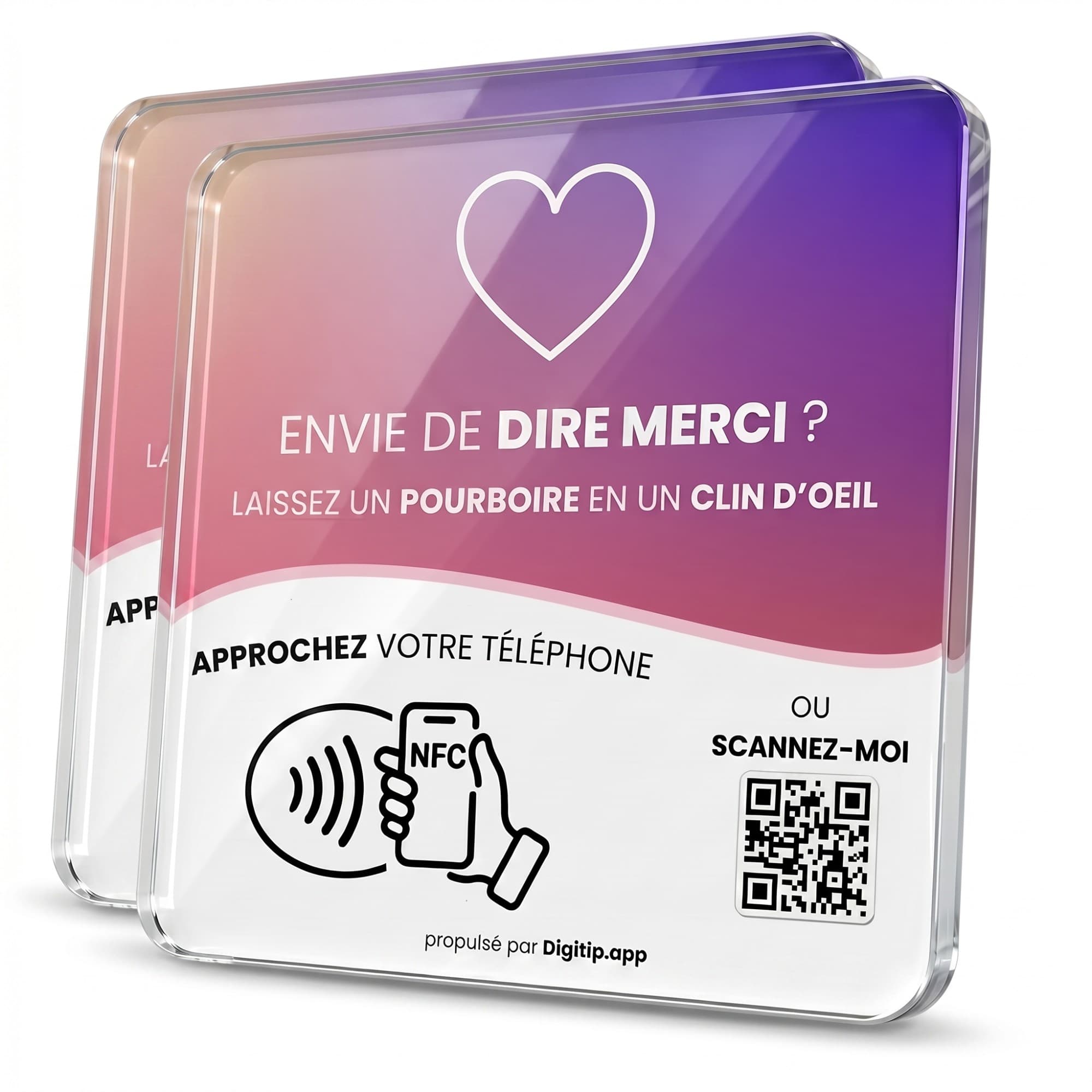 Pack Duo, 2 plaques époxy NFC
