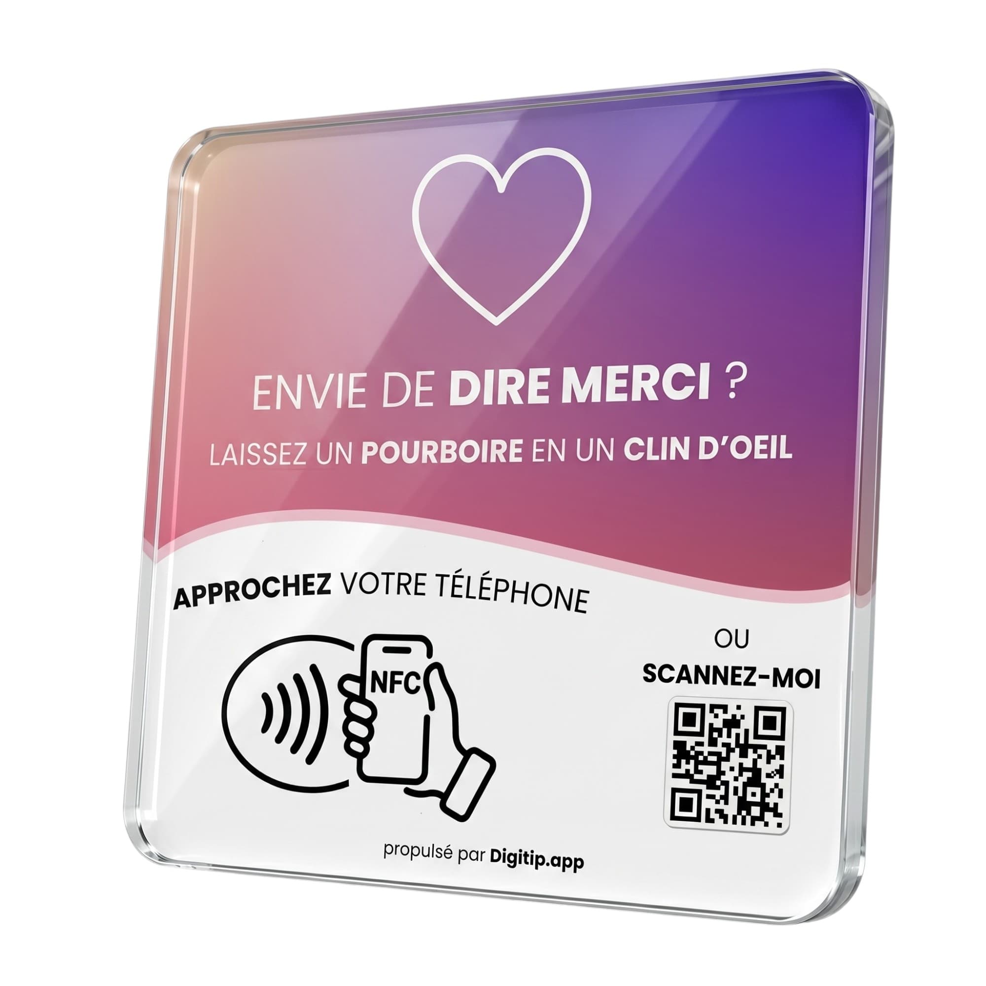 Plaque époxy NFC Digitip, rendu 3D